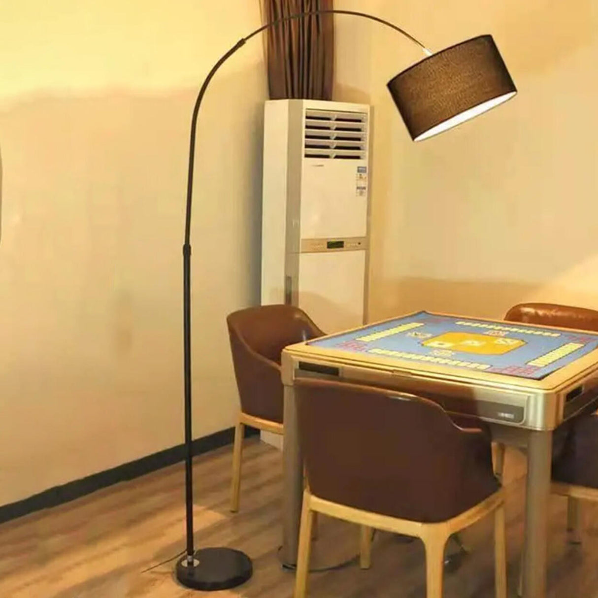 Arched Drum Shade Modern Adjustable Metal Floor Lamp Image - 4