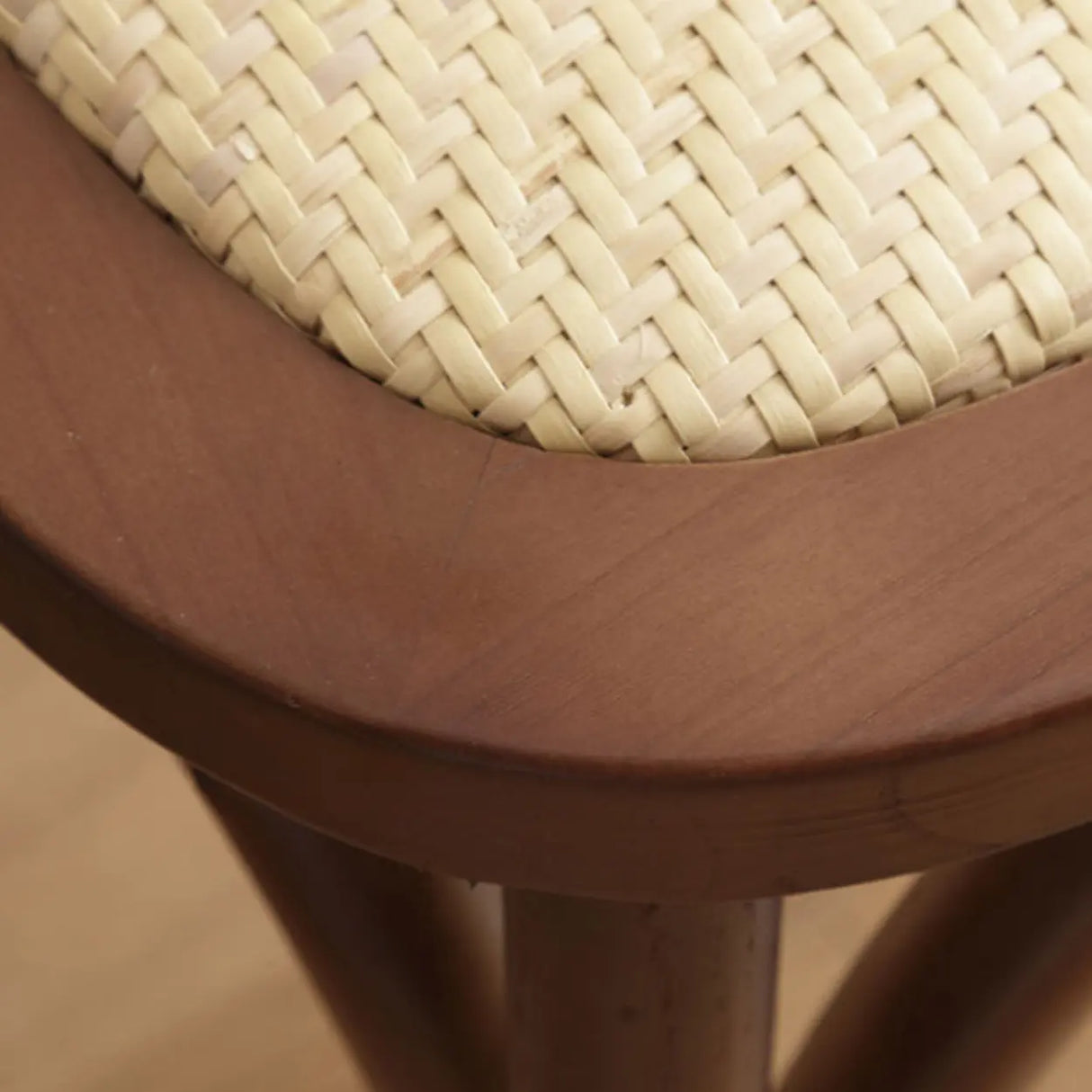 Arched Open Slatted Back Wooden Dining Chair Brown Image - 13