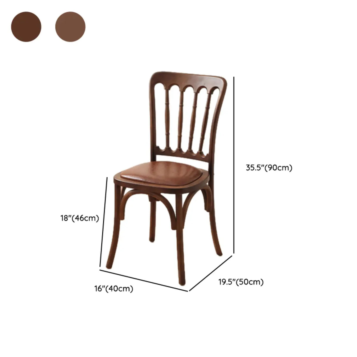 Arched Open Slatted Back Wooden Dining Chair Brown Image - 25