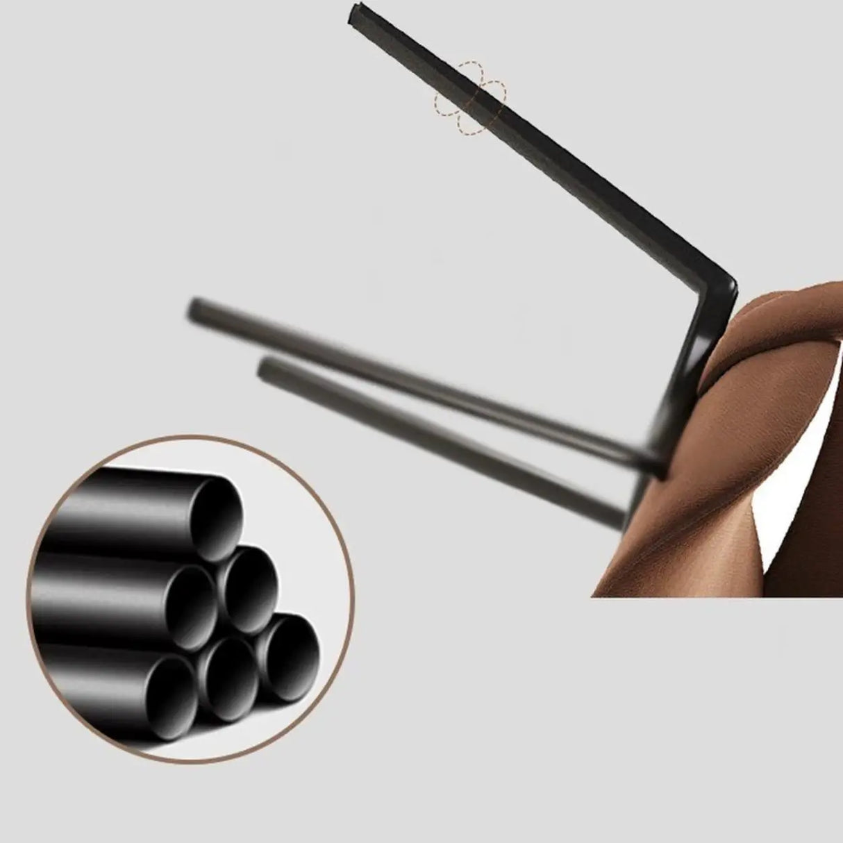 Armless Curved Back Leather Parsons Dining Chair Grey Image - 13