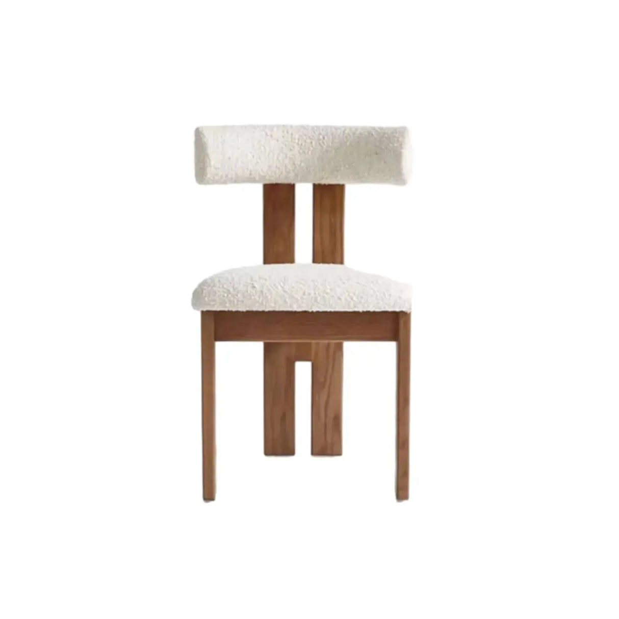 Armless Curved Back Wood Upholstered Dining Chair Green Image - 6