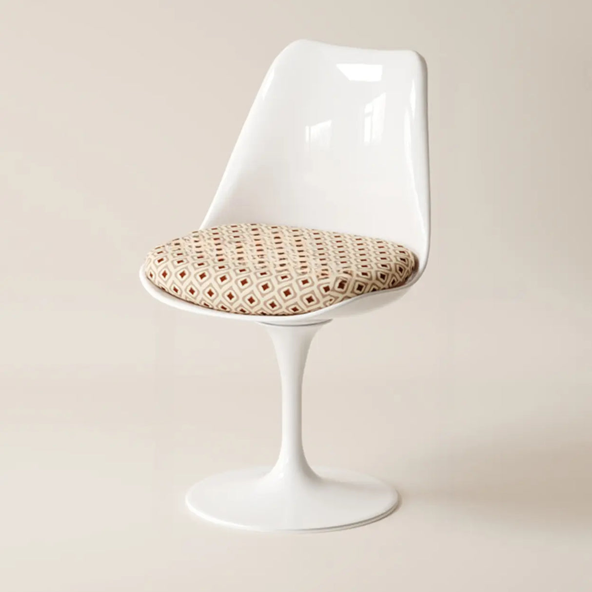 Armless Polyurethane Tulip White Metal Dining Chair Image - 17