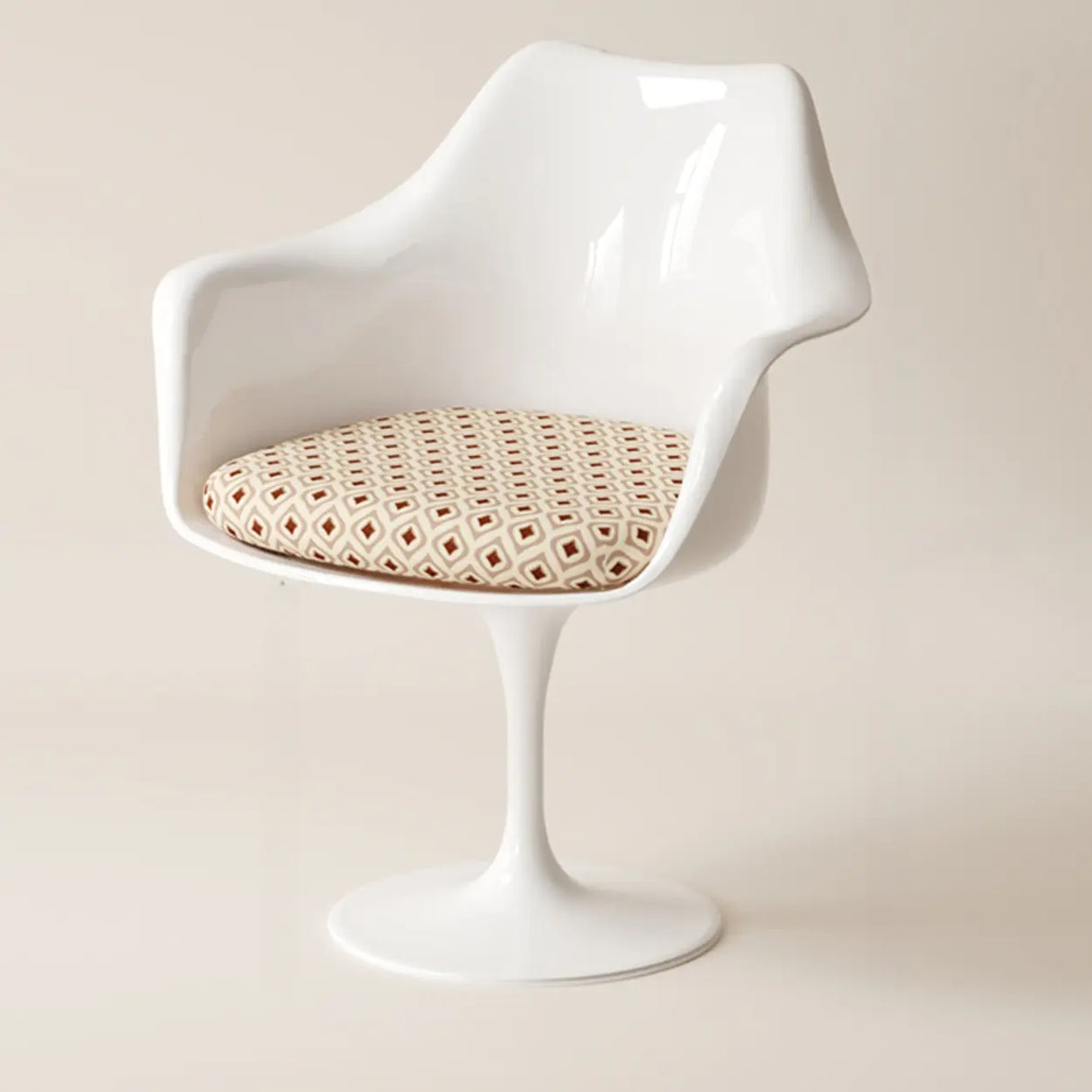 Armless Polyurethane Tulip White Metal Dining Chair Image - 8