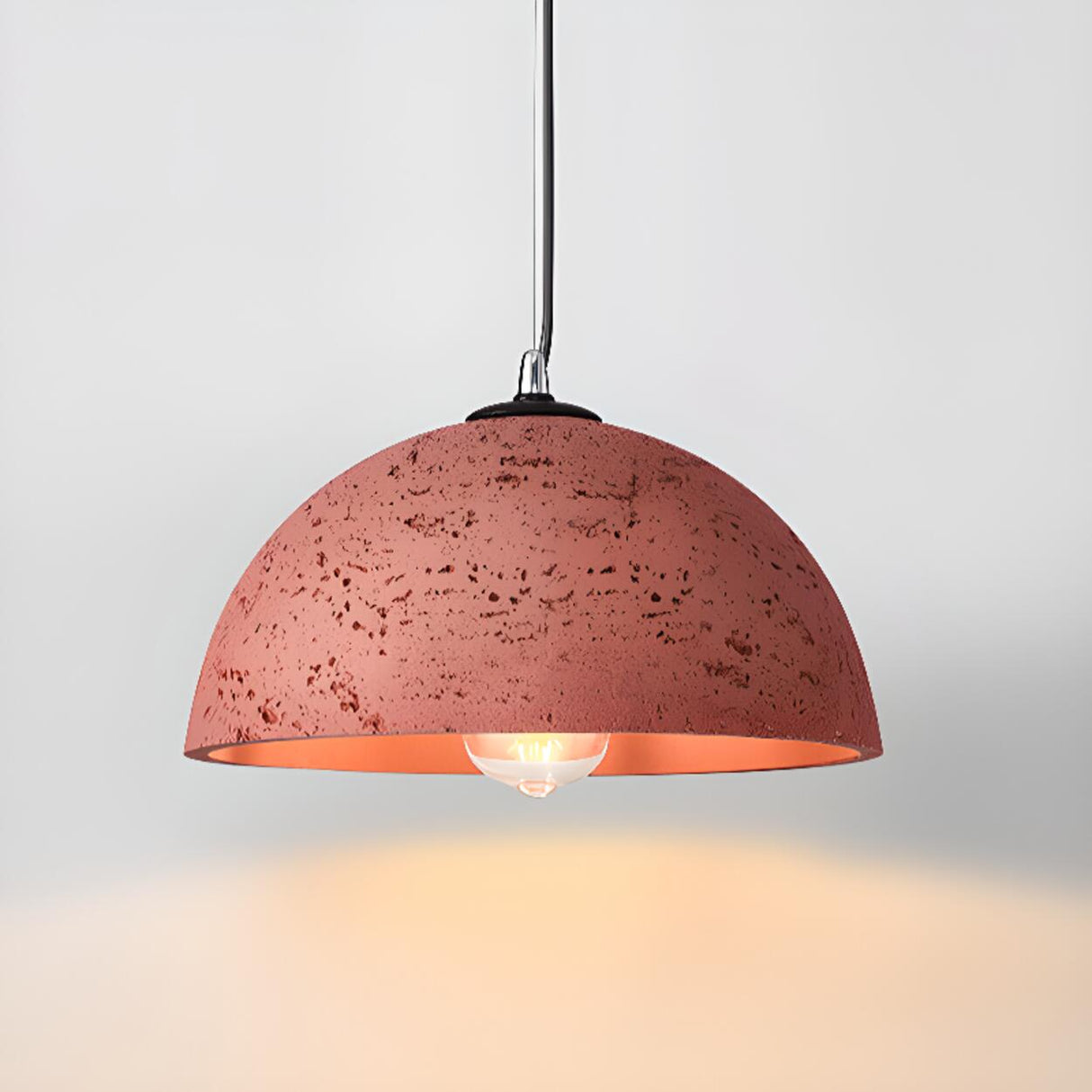 Art Deco Industrial Resin Dome Vaulted Pendant Light Image - 6