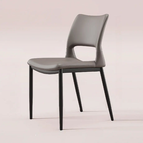 Art Deco Orange Armless Dining Chair with Airy Back Image - 2