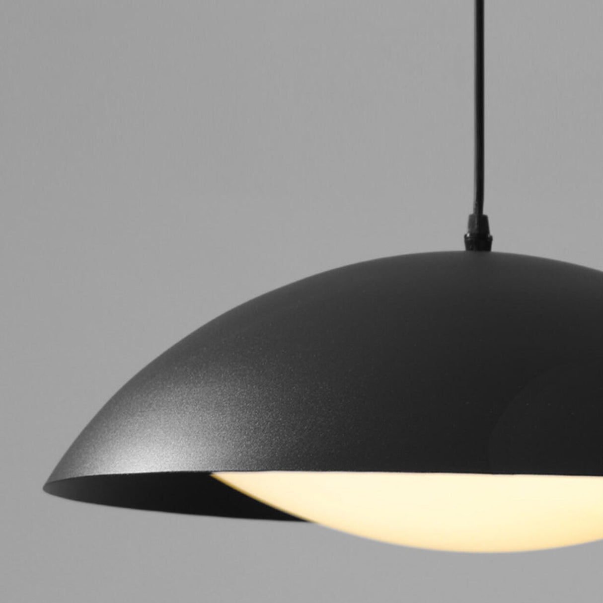 Art Deco White Acrylic Dome Metal Pendant Light Minimalist Image - 13