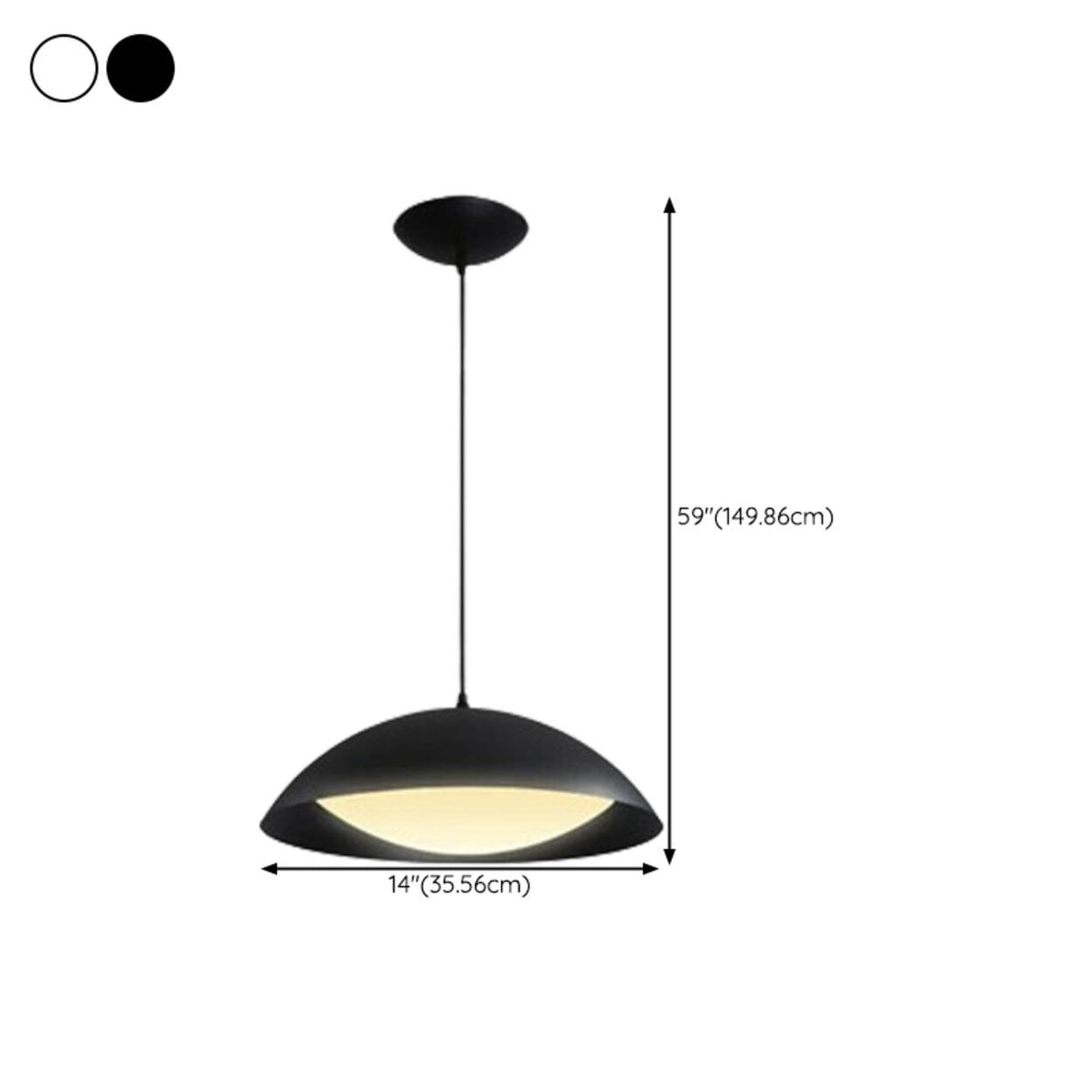 Art Deco White Acrylic Dome Metal Pendant Light Minimalist Image - 18