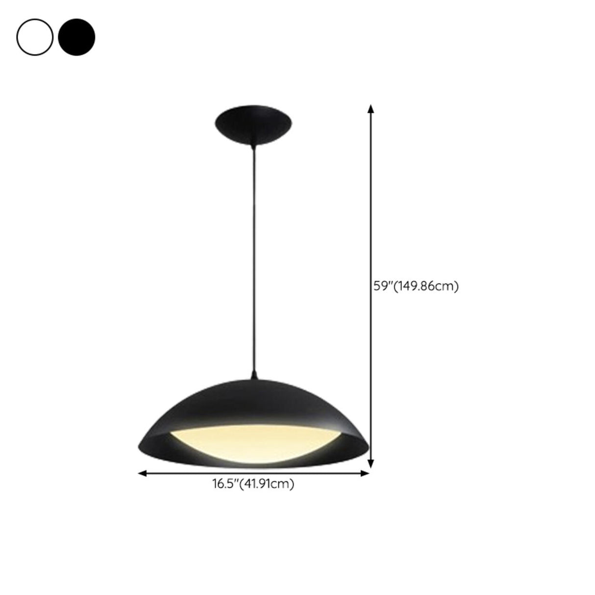 Art Deco White Acrylic Dome Metal Pendant Light Minimalist Image - 19