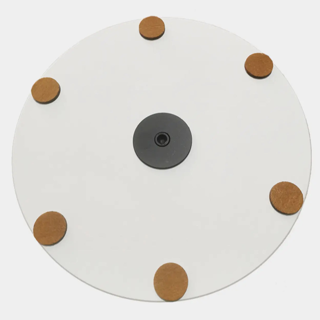 Art Deco White Sintered Stone Circular Side Table with Shelf Image - 9