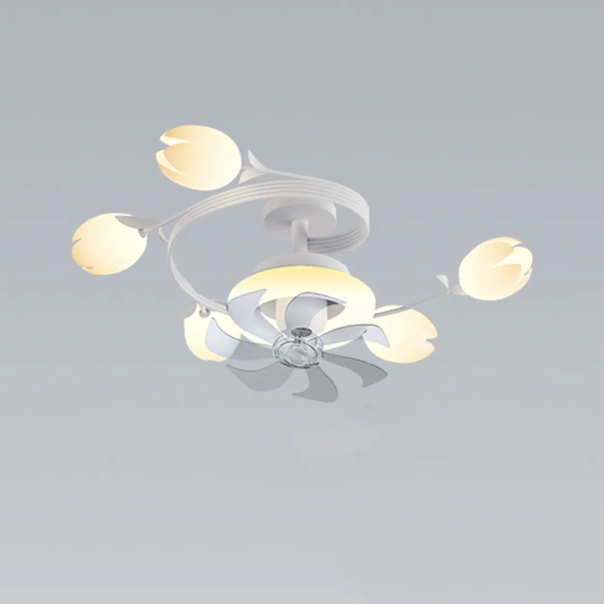 Art Elegant Tulip Multilight Floral Ceiling Fan Light Image - 10