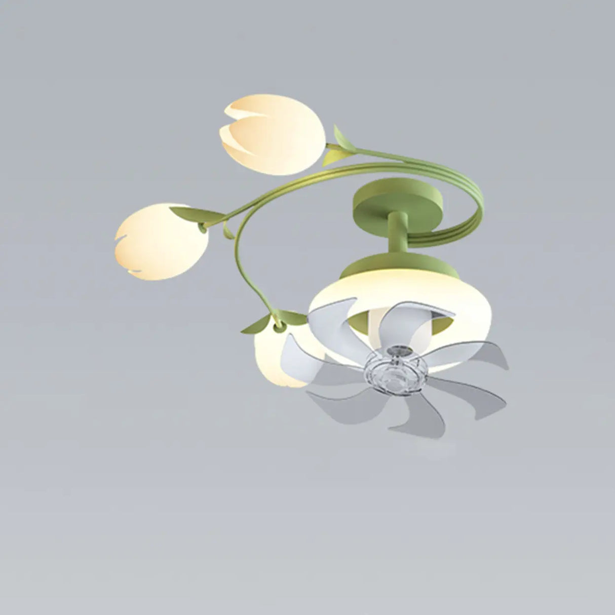 Art Elegant Tulip Multilight Floral Ceiling Fan Light Image - 11