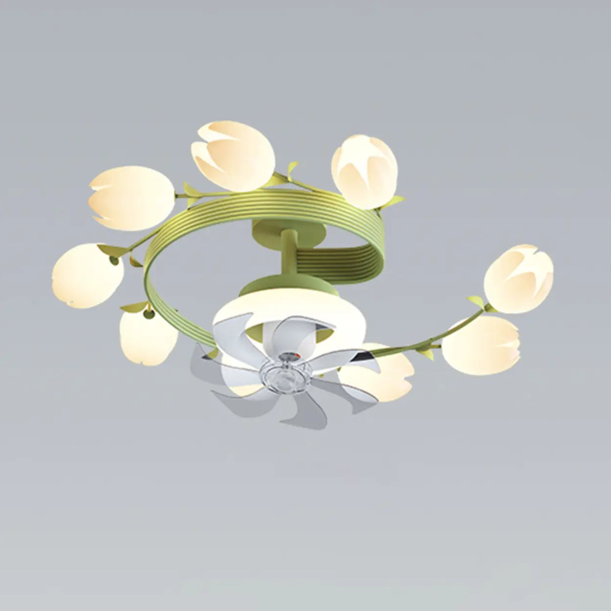 Art Elegant Tulip Multilight Floral Ceiling Fan Light Image - 15