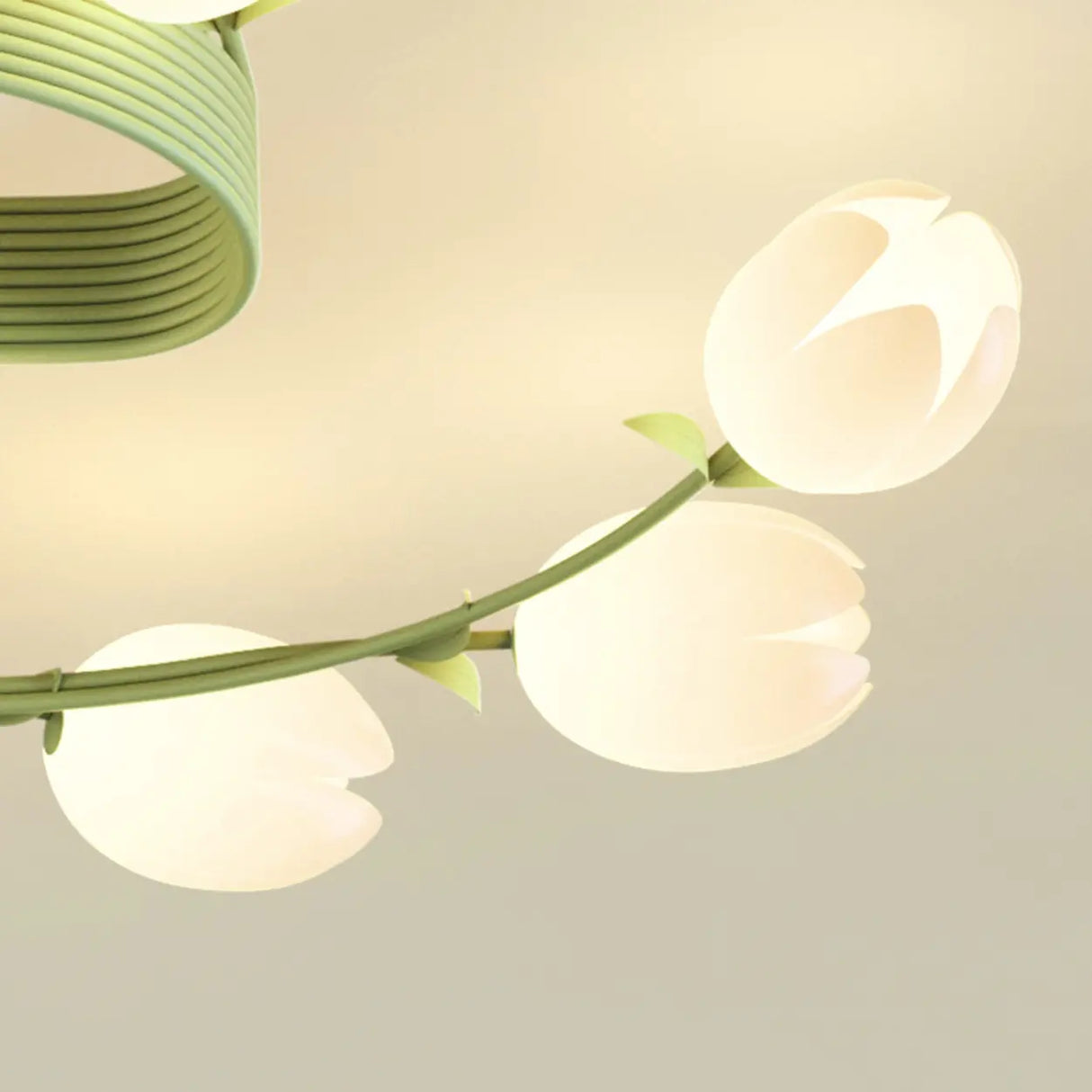 Art Elegant Tulip Multilight Floral Ceiling Fan Light Image - 16