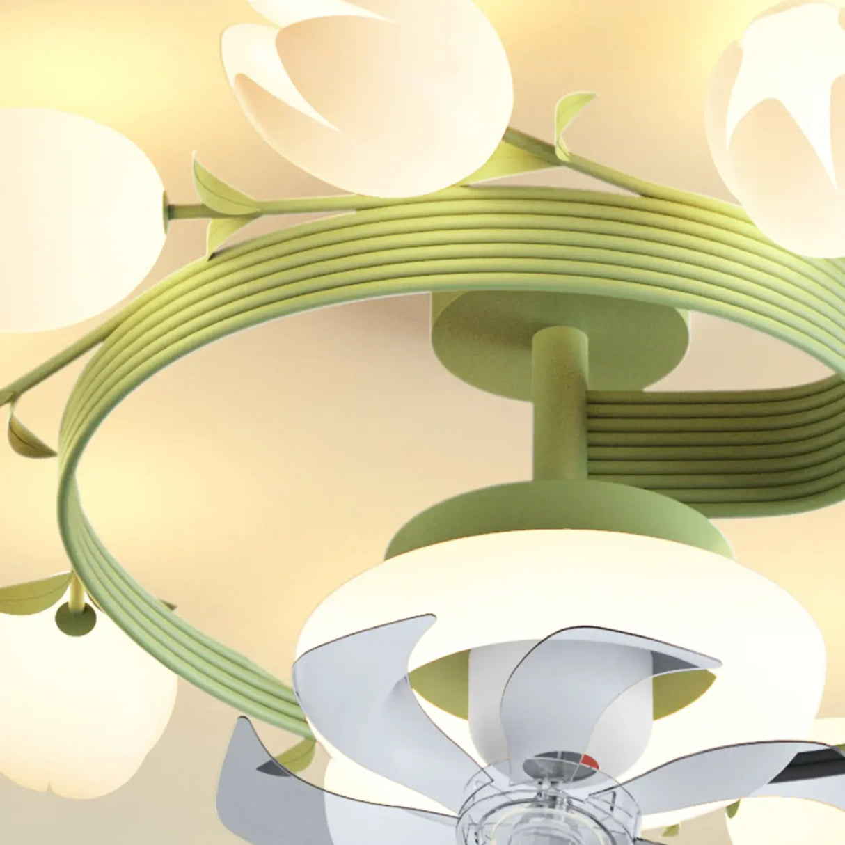 Art Elegant Tulip Multilight Floral Ceiling Fan Light Image - 18