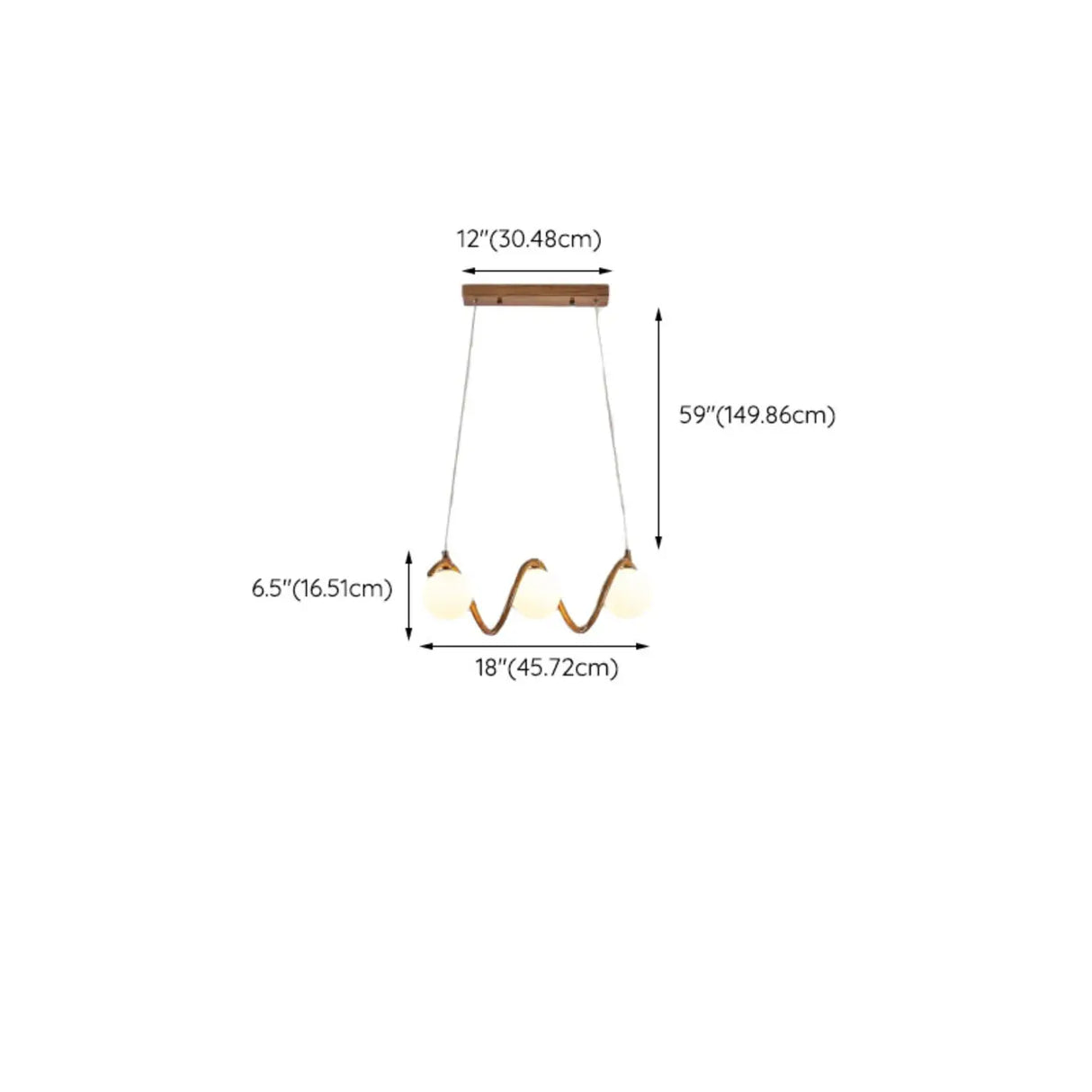 Artistic 6-Light Wave and Globe Shades Pendant Light