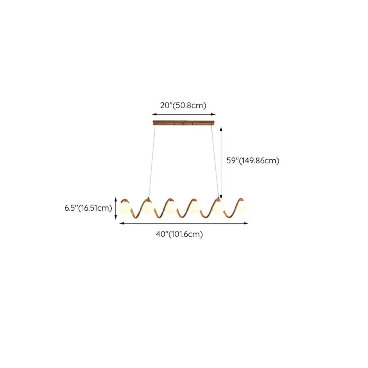 Artistic 6-Light Wave and Globe Shades Pendant Light Image - 16