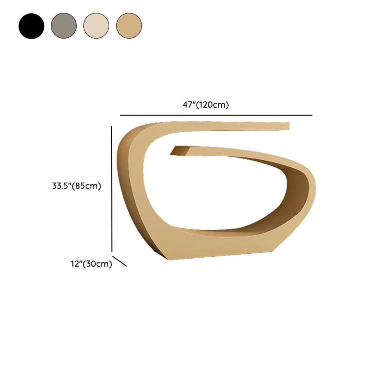 Artistic Abstract Metal Twist Design Black Console Table Image - 12