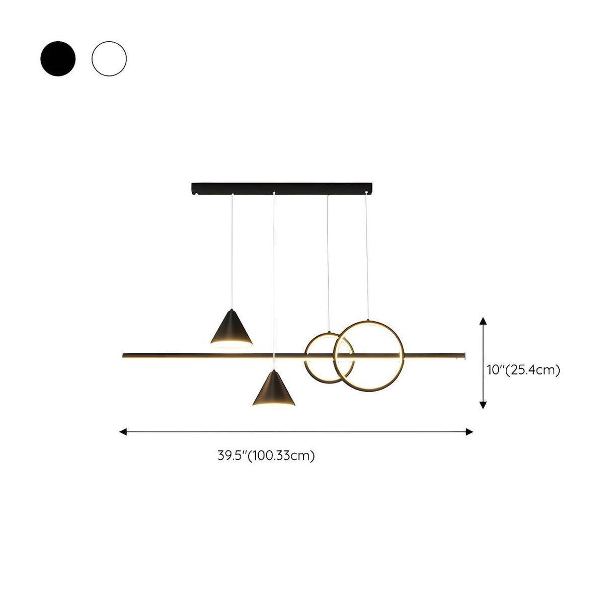 Artistic Adjustable Ring and Ball Island Pendant Light Image - 12