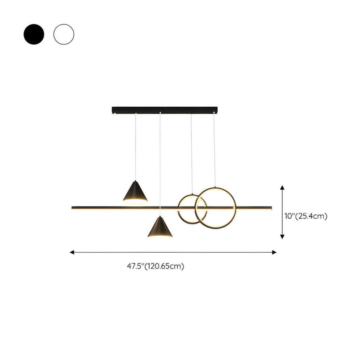 Artistic Adjustable Ring and Ball Island Pendant Light Image - 14