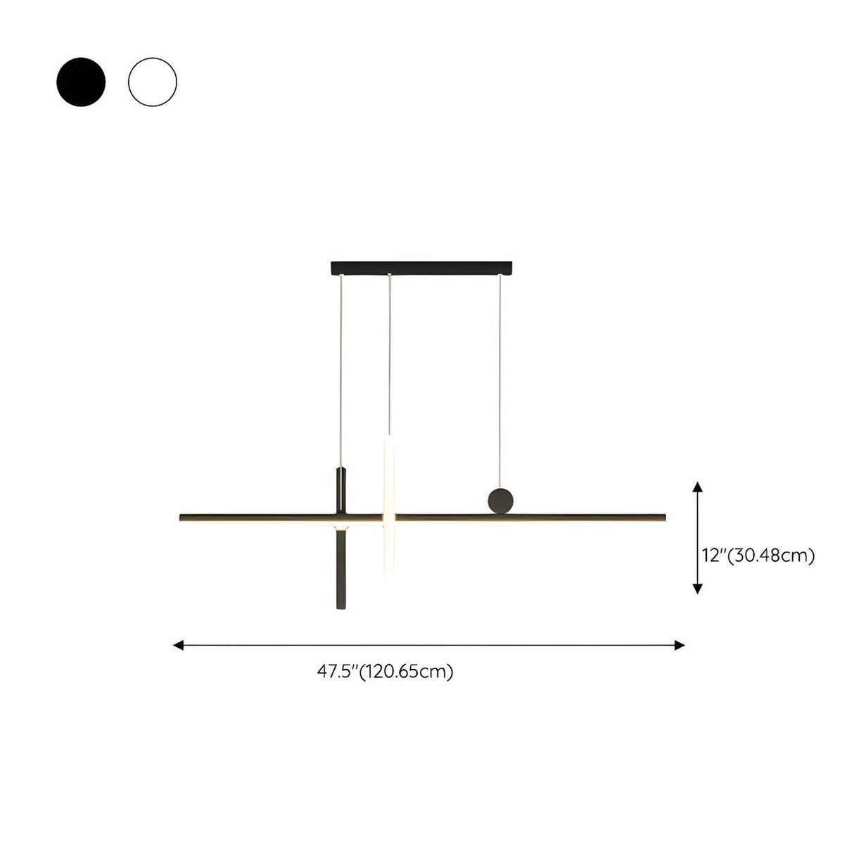 Artistic Adjustable Ring and Ball Island Pendant Light Image - 15