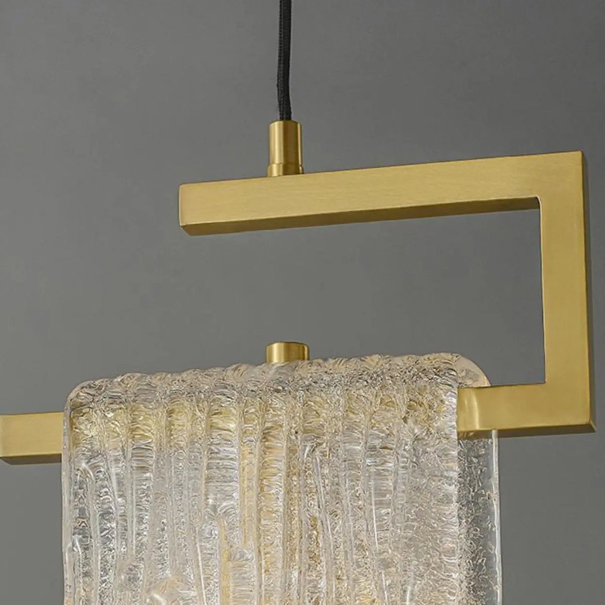 Artistic Bedroom Gold Frame Clear Glass Pendant Light Image - 5