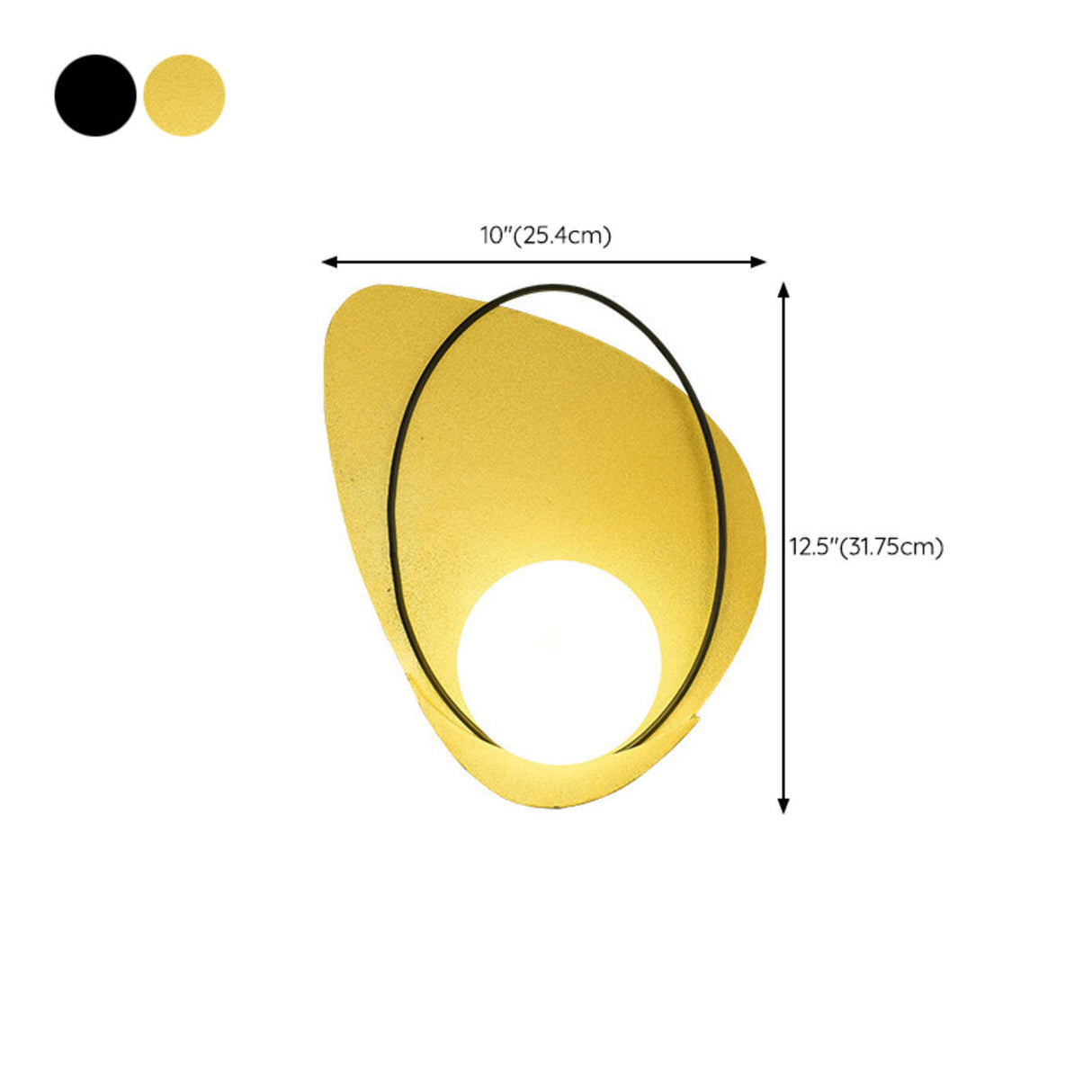 Artistic Black and Gold LED Geometric Wall Sconce