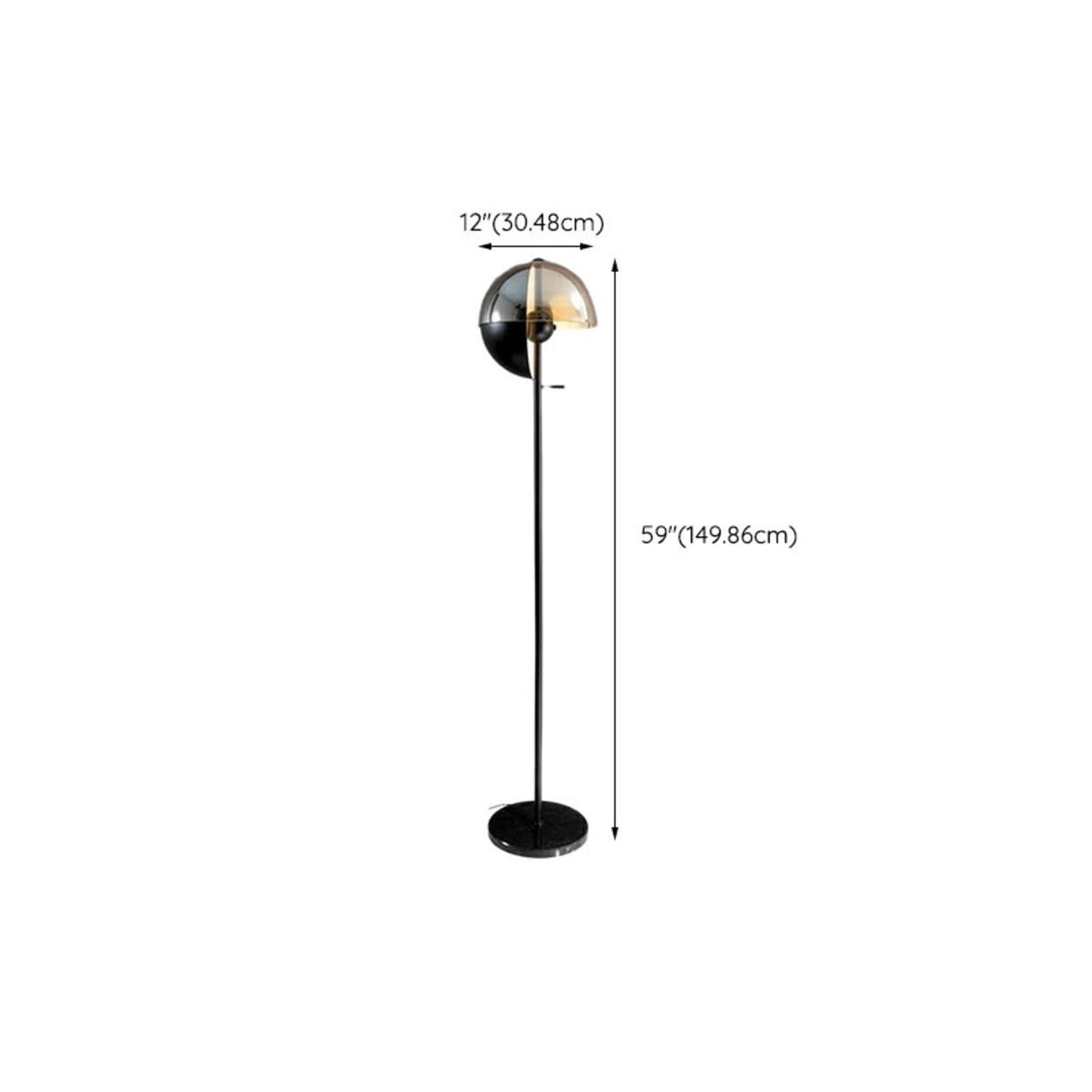 Artistic Black Glass Rotating Theia Floor Lamp