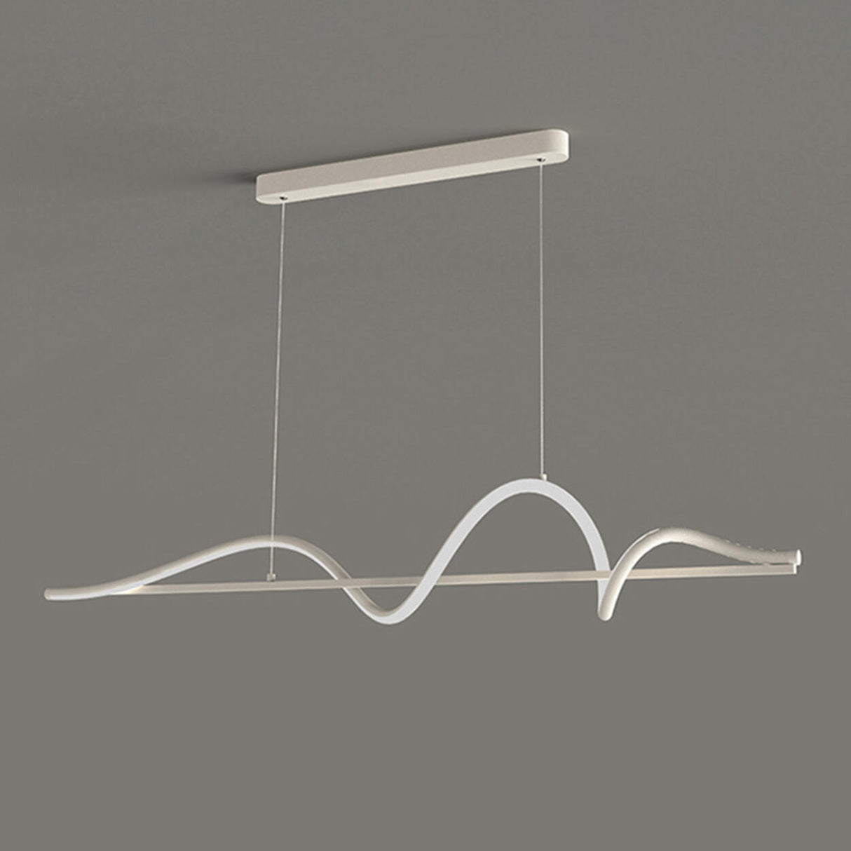 Artistic Black Wave Adjustable Island Pendant Light Image - 11