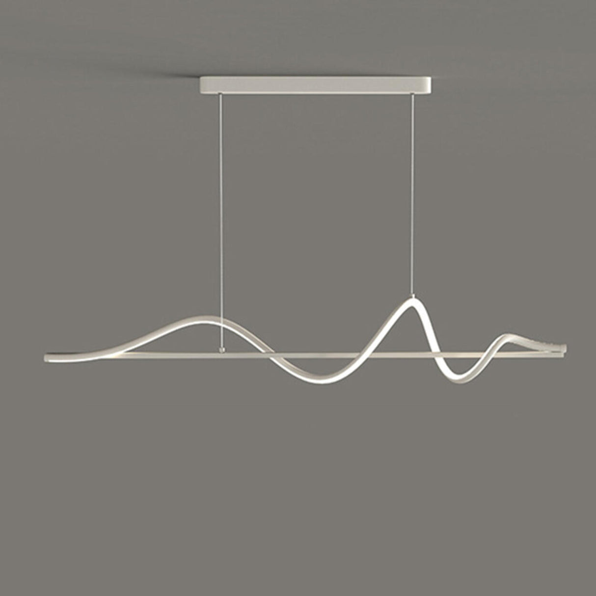 Artistic Black Wave Adjustable Island Pendant Light Image - 3