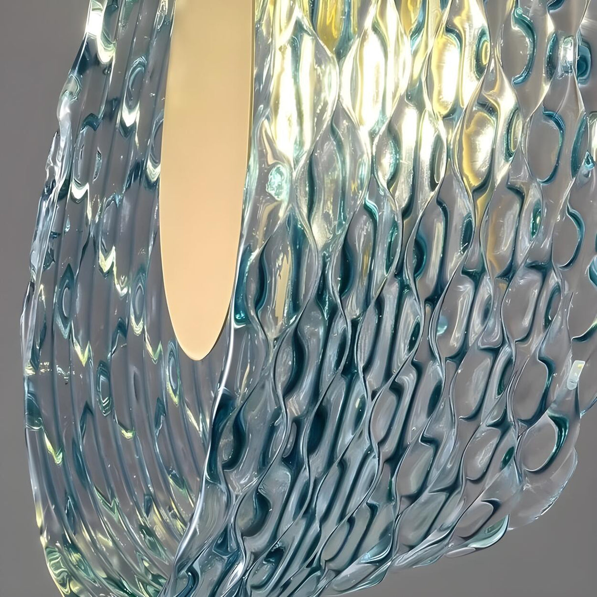 Artistic Blue Rope Glass Semi-Flush Mount Ceiling Light Image - 10