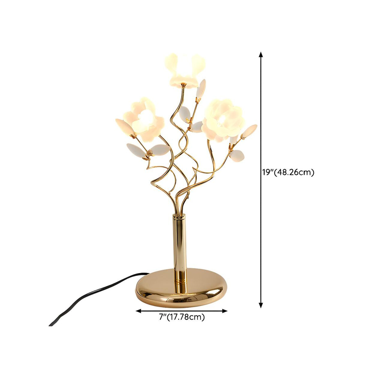 Artistic Branch Base Frosted Flower Shade Table Lamp