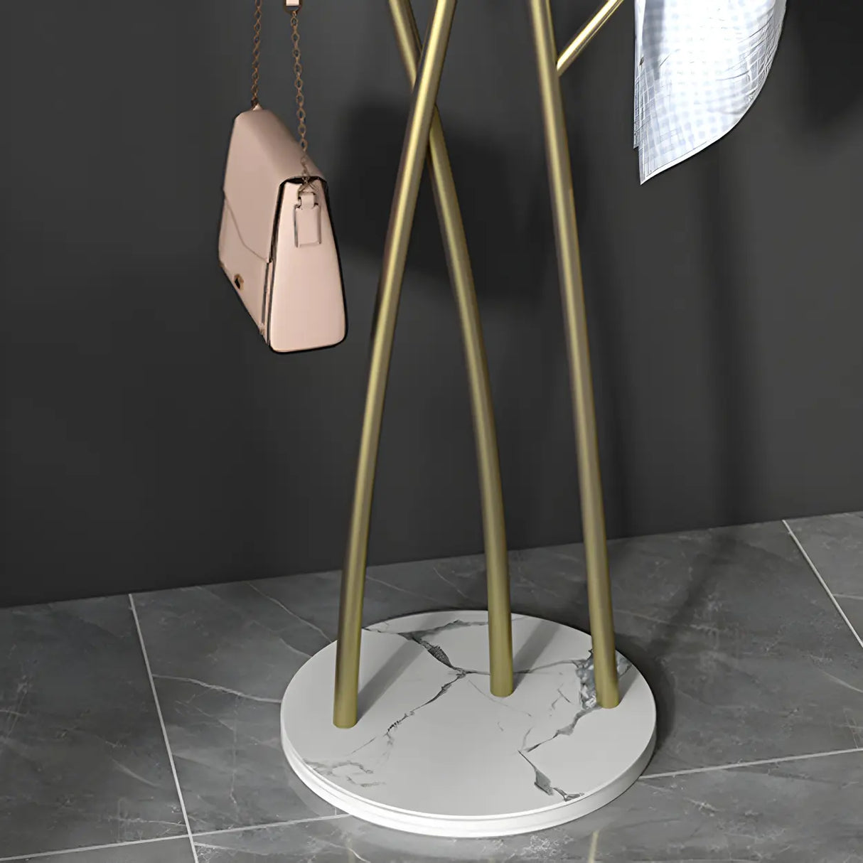 Artistic Branch Gold Metal Entryway Freestanding Coat Rack Image - 10