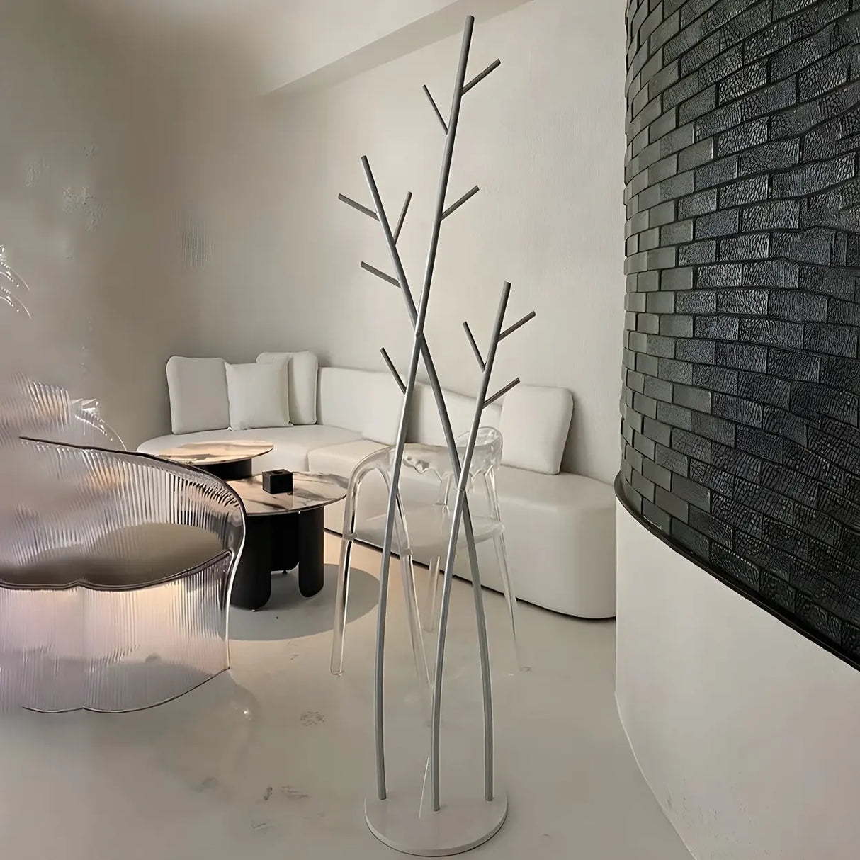 Artistic Branch Gold Metal Entryway Freestanding Coat Rack Image - 12