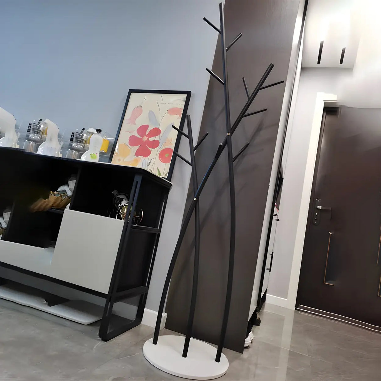 Artistic Branch Gold Metal Entryway Freestanding Coat Rack Image - 15