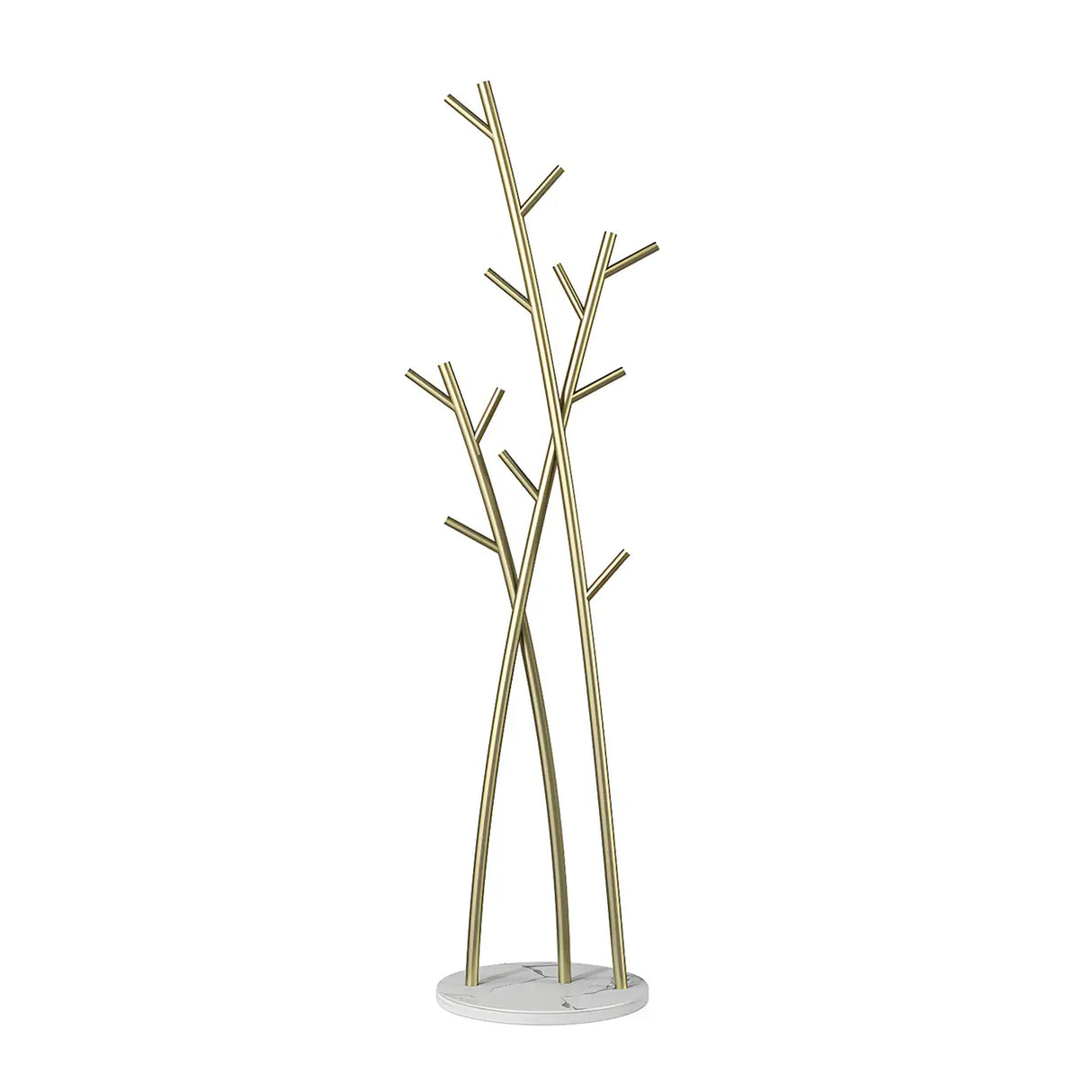 Artistic Branch Gold Metal Entryway Freestanding Coat Rack Image - 8