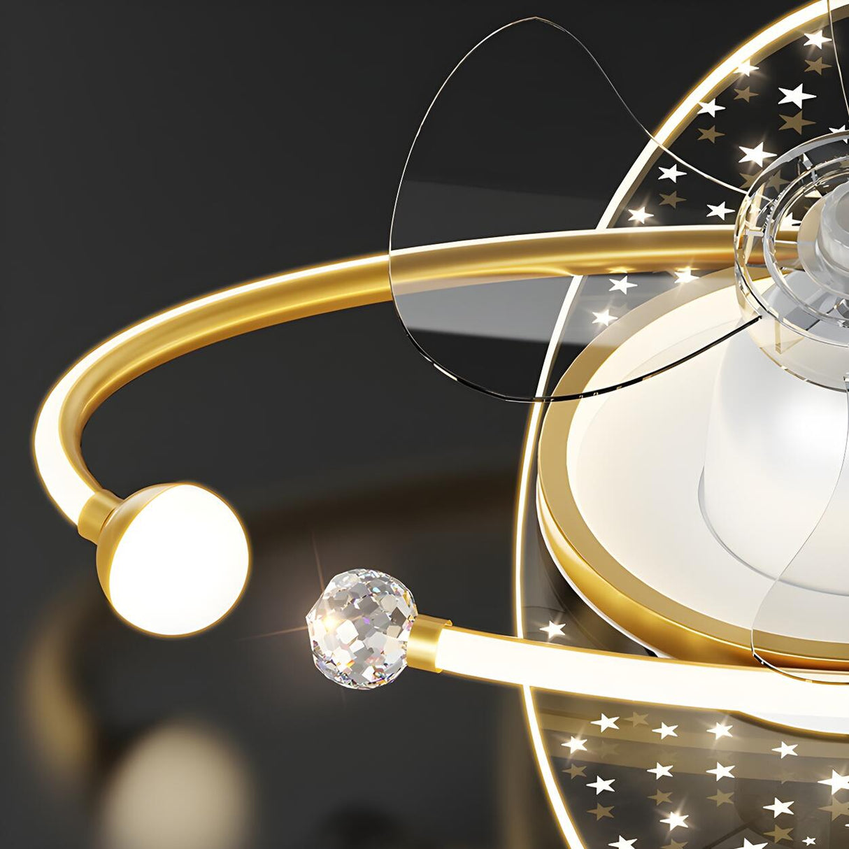 Artistic Creative Galaxy Ceiling Fan with LED Light Image - 11