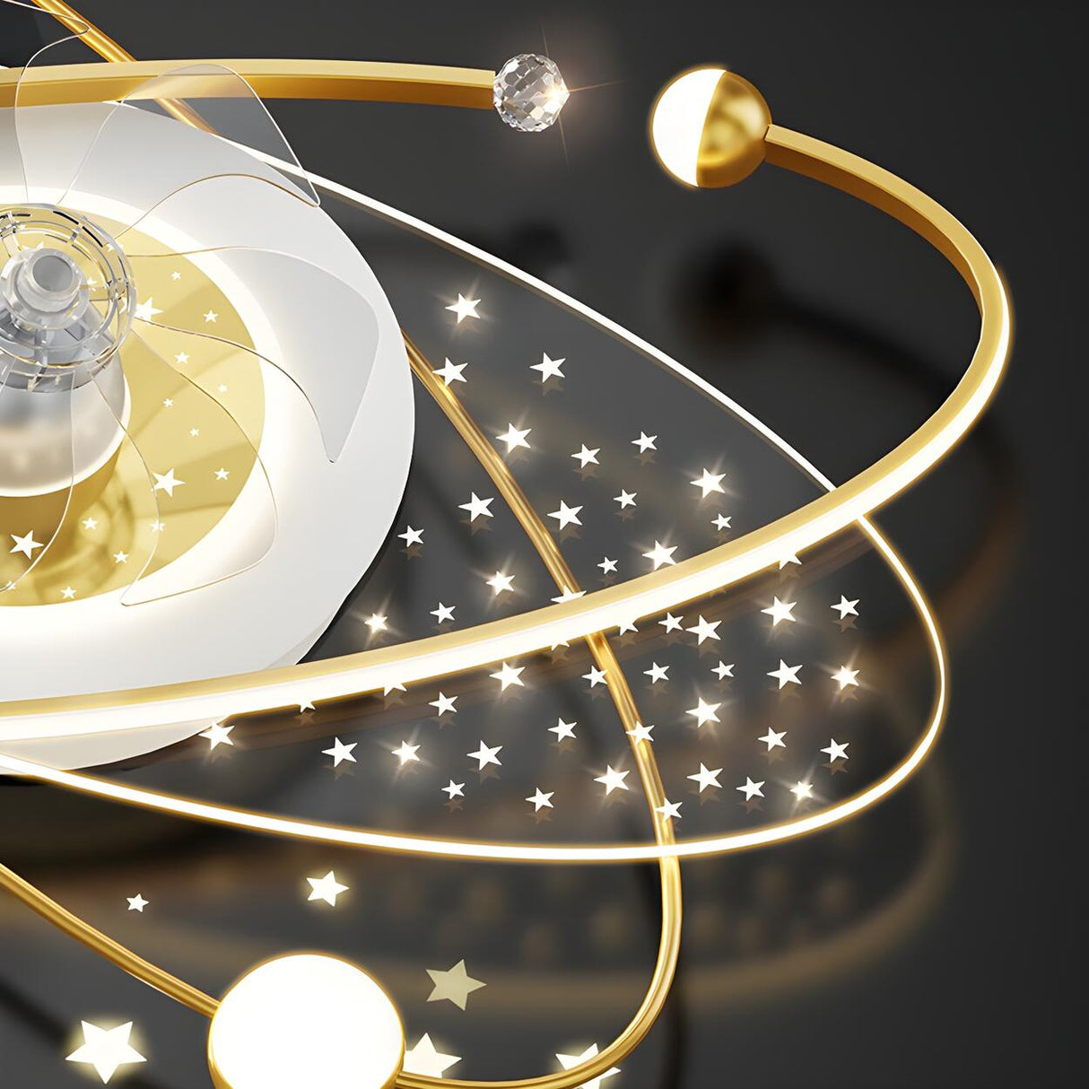 Artistic Creative Galaxy Ceiling Fan with LED Light Image - 4