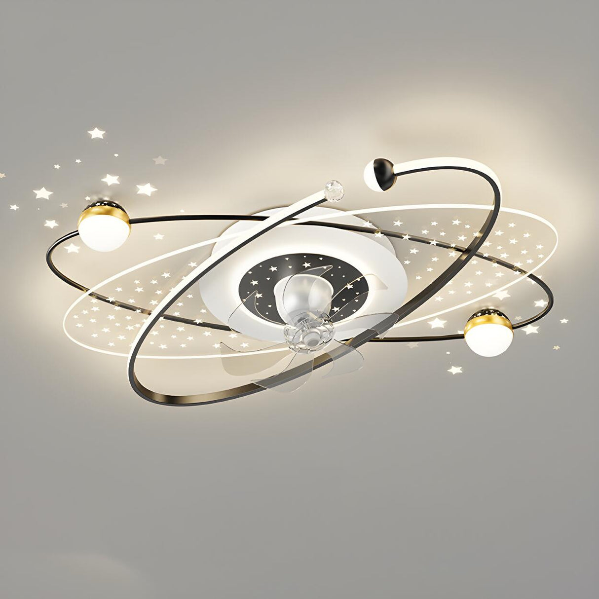 Artistic Creative Galaxy Ceiling Fan with LED Light Image - 6