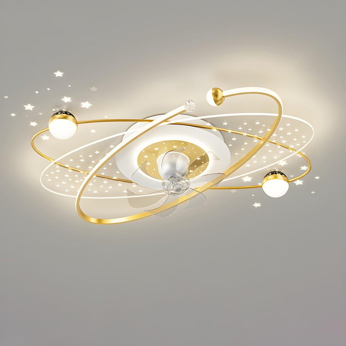 Artistic Creative Galaxy Ceiling Fan with LED Light Image - 7