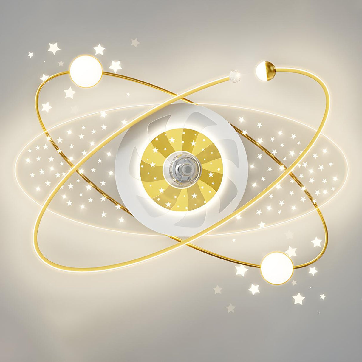 Artistic Creative Galaxy Ceiling Fan with LED Light Image - 8
