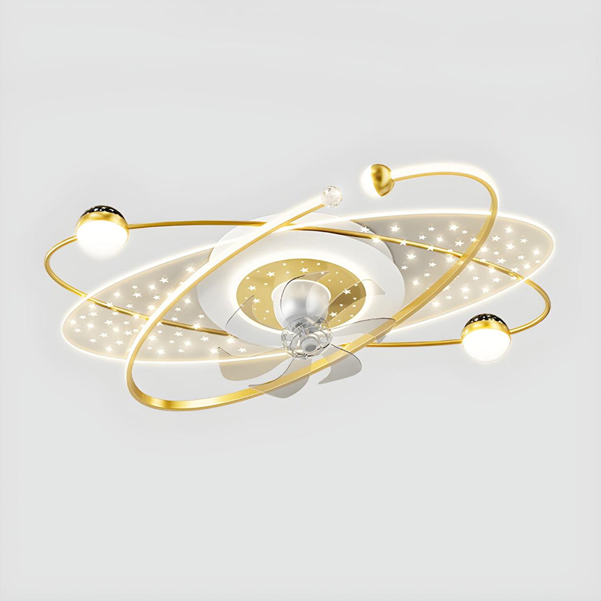Artistic Creative Galaxy Ceiling Fan with LED Light Image - 9