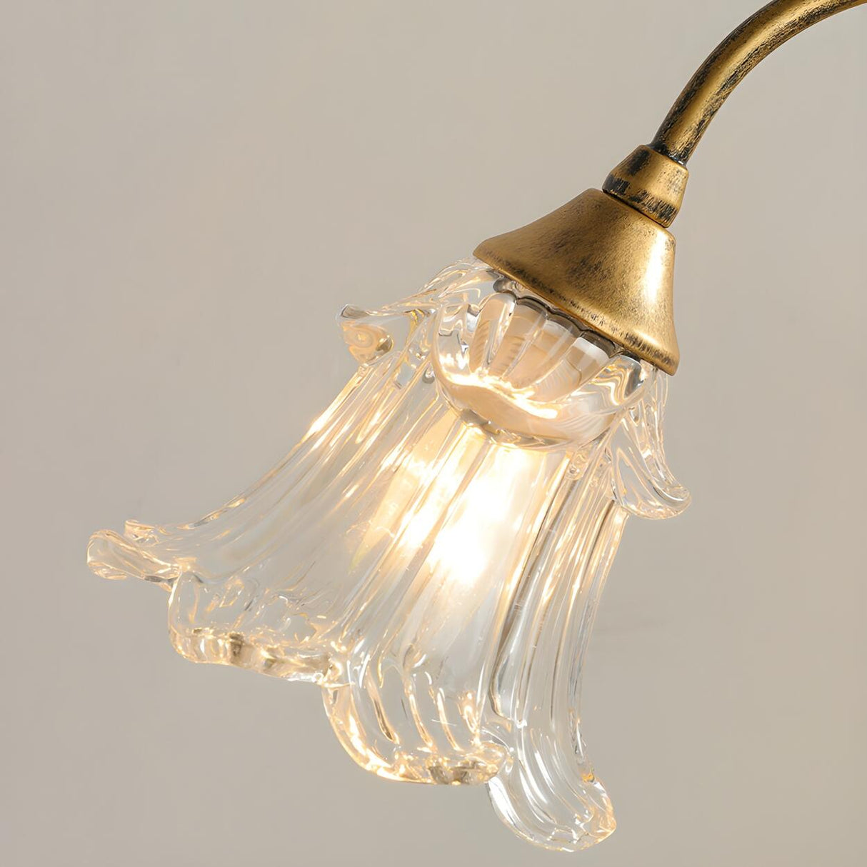 Artistic Double Glass Shade Flower-Shaped Table Lamp Image - 10