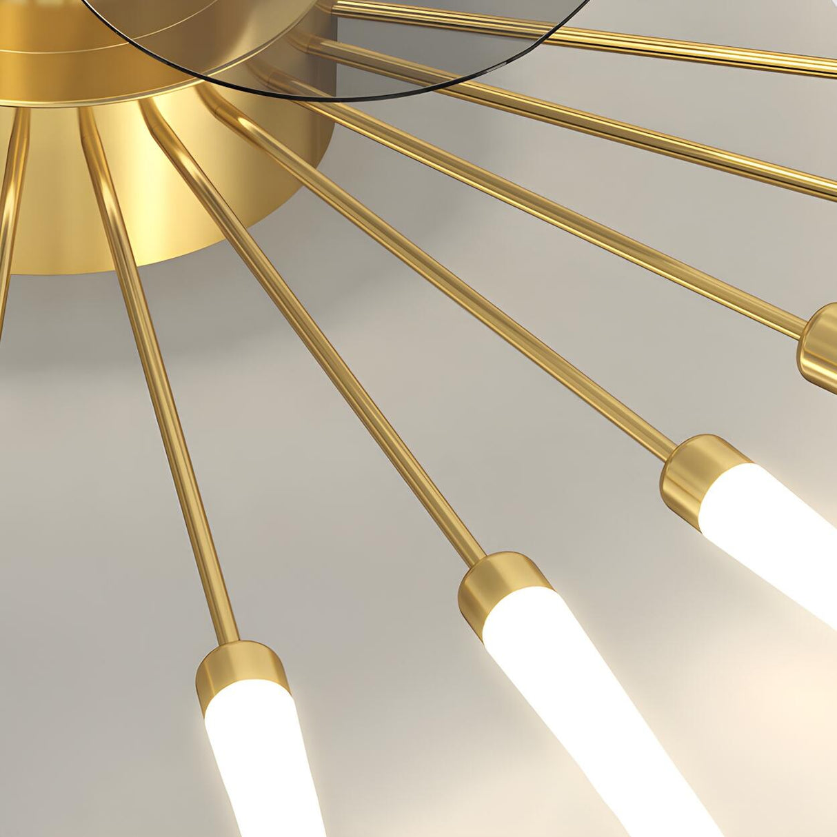 Artistic Elegant Sunburst Flush Ceiling Fan with Light Image - 12