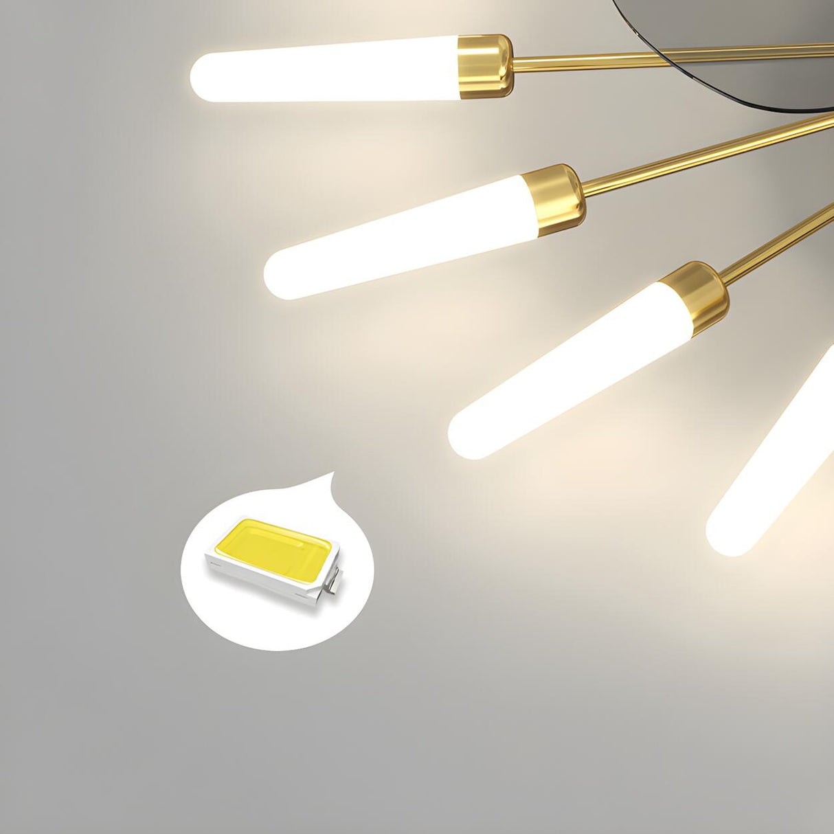 Artistic Elegant Sunburst Flush Ceiling Fan with Light Image - 13