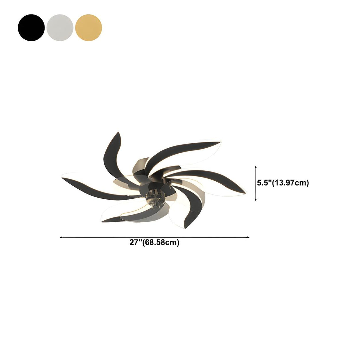 Artistic Flower Geometric Ceiling Fan with LED Light