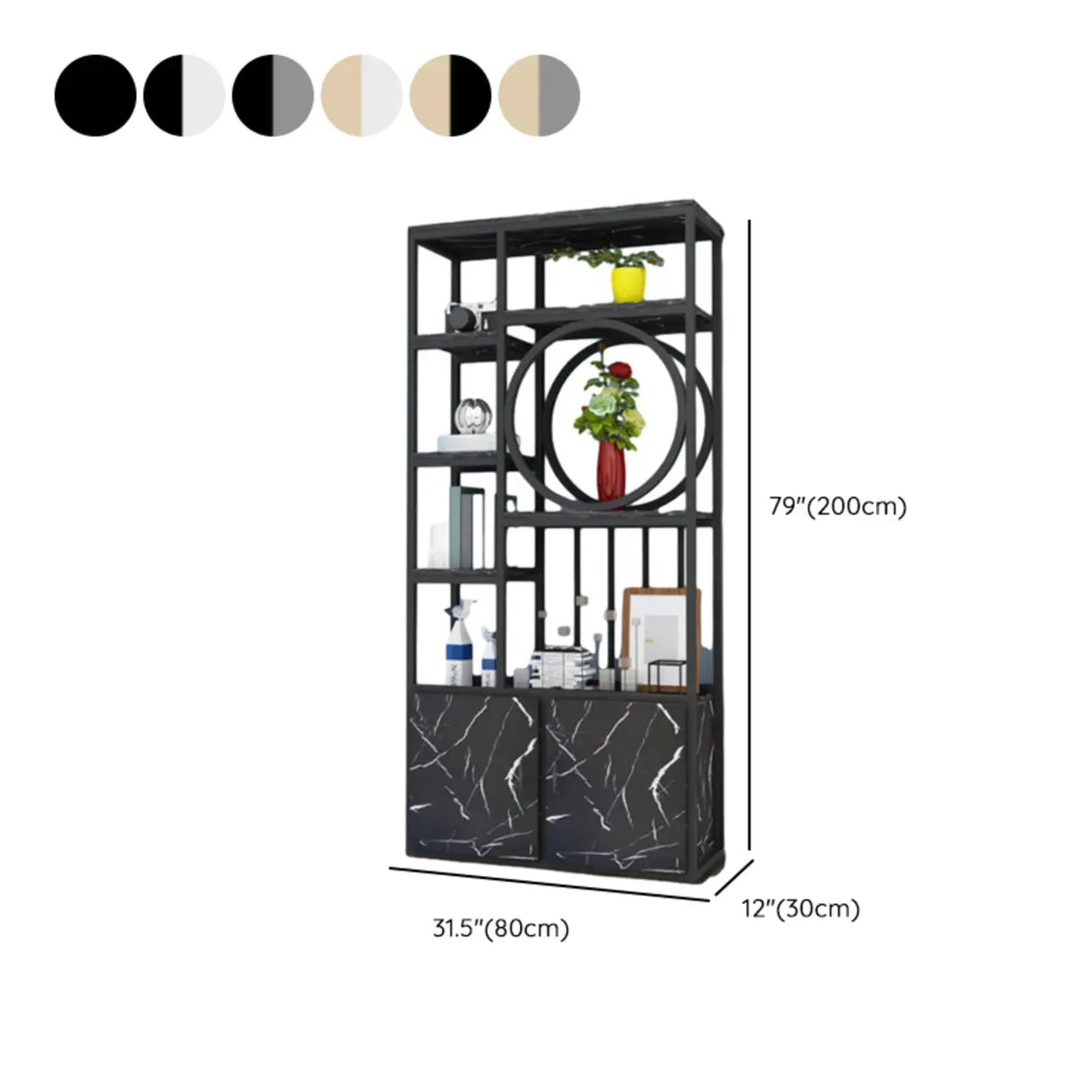 Artistic Geometric Metal Living Room Display Cabinet