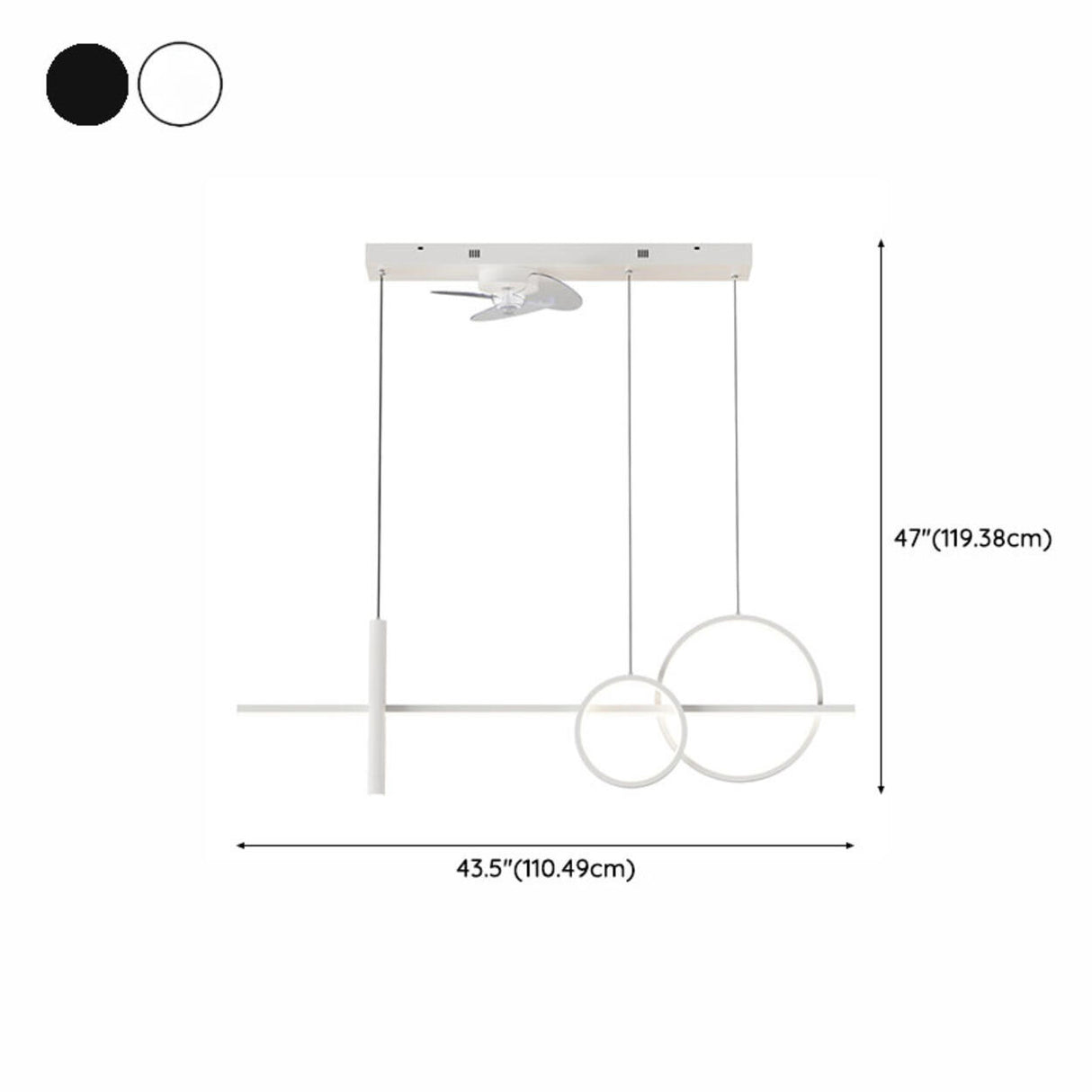 Artistic Geometric Remote Pendant Fan with LED Lights