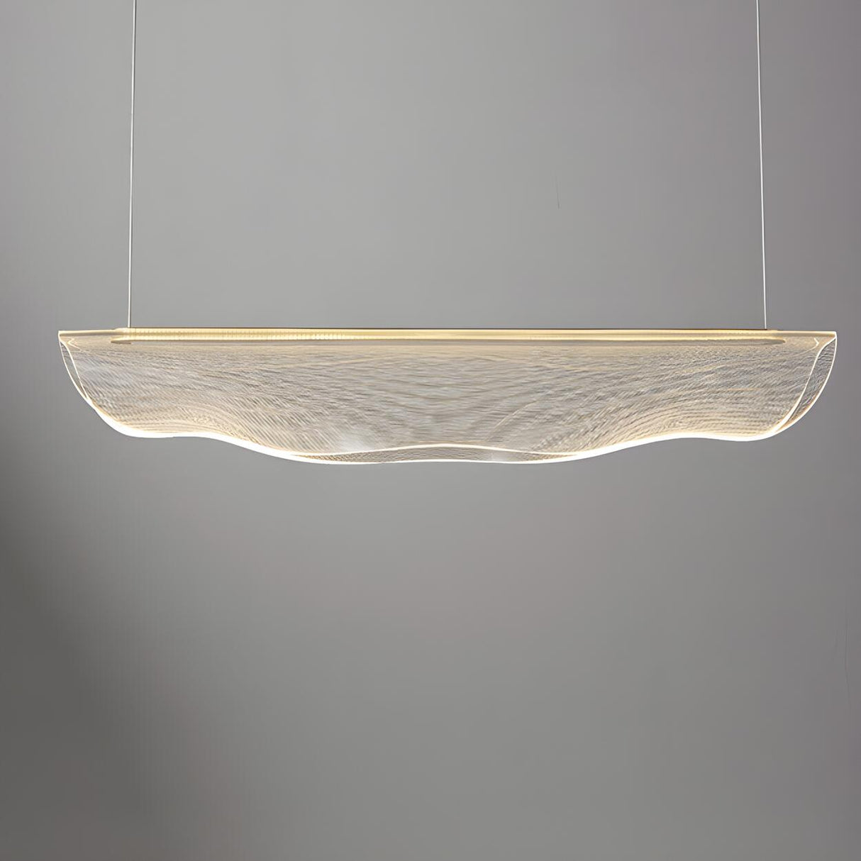 Artistic Linear and Wave Gold Island Pendant Light Image - 11