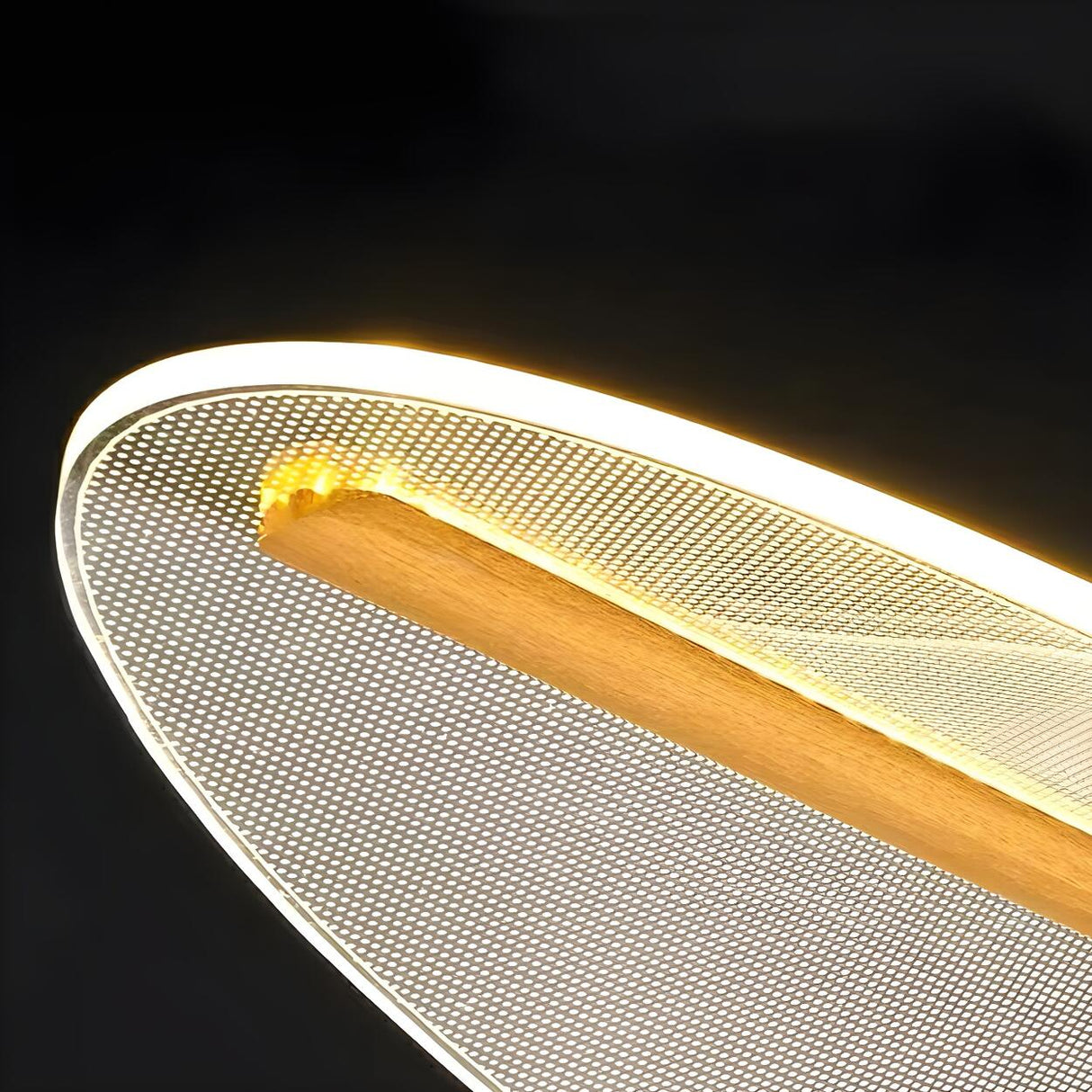 Artistic Linear and Wave Gold Island Pendant Light Image - 8