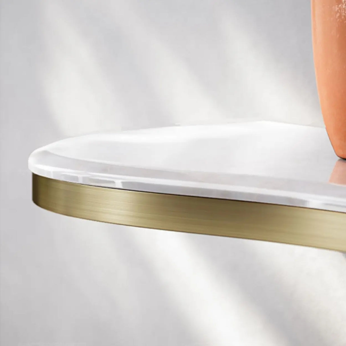 Artistic Marble Top Gold Abstract Base Console Table Image - 8